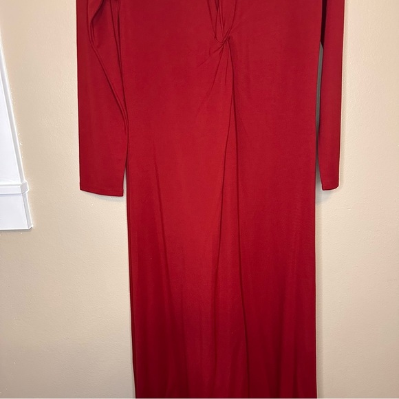 Soft Surroundings Lagia Elegant Dark Red Knit Maxi Dress Size Large - Picture 3 of 9